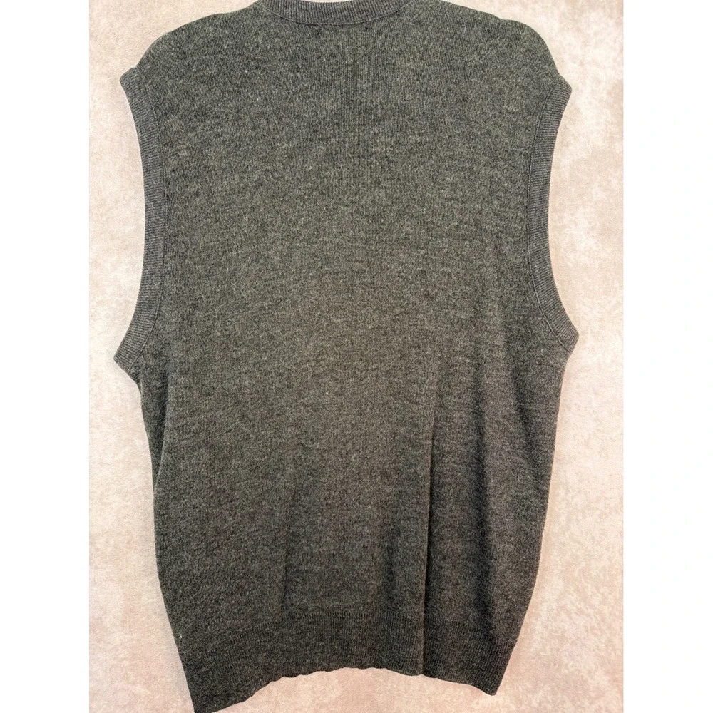 NWOT‎ VTG 80s Jantzen Mens XL Gray V-Neck Knit Sweater Vest Made in USA Acrylic